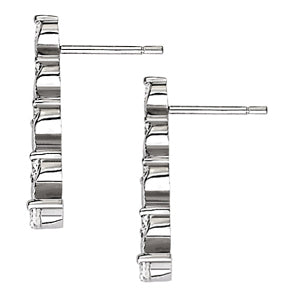 18K White Gold Lab Diamond Journey Earrings