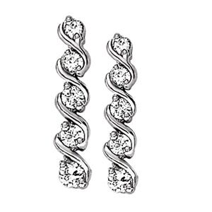 18K White Gold Lab Diamond Journey Earrings