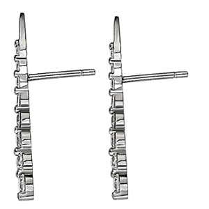 18K White Gold Lab Diamond Journey Earrings