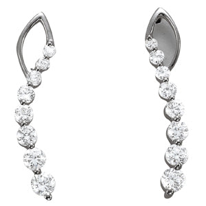 14K White Gold Lab Diamond Journey Stud Earrings