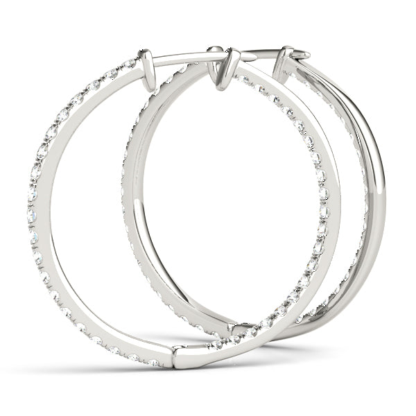 Platinum Lab Diamond Hoop Earrings