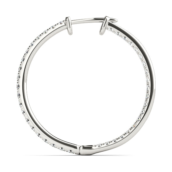 14K White Gold Lab Diamond Hoop Earrings