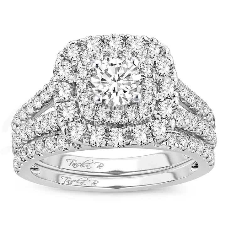 Brilliant 14k White Gold Lab Diamond Bridal Ring 2CT