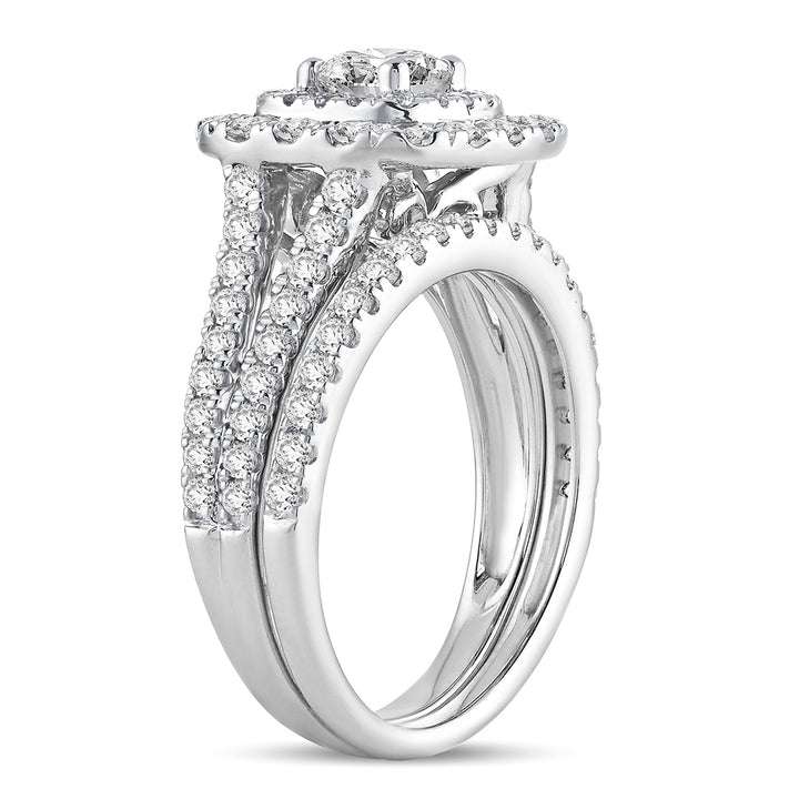 Brilliant 14k White Gold Lab Diamond Bridal Ring 2CT