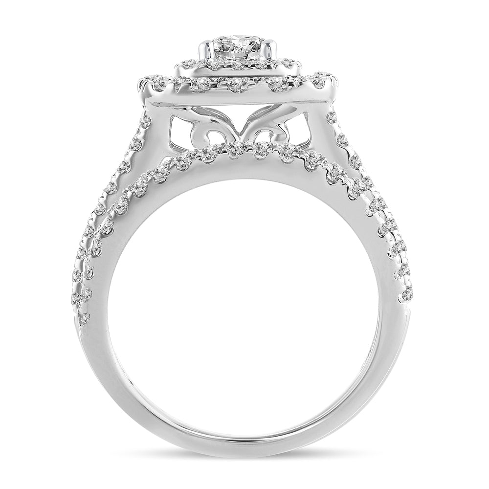 Brilliant 14k White Gold Lab Diamond Bridal Ring 2CT