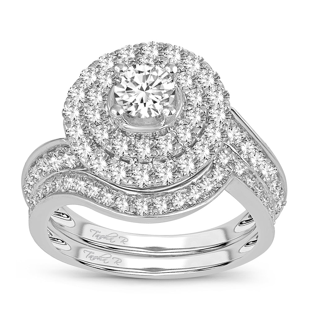 Brilliant 14k White Gold 2CT Lab Diamond Bridal Ring