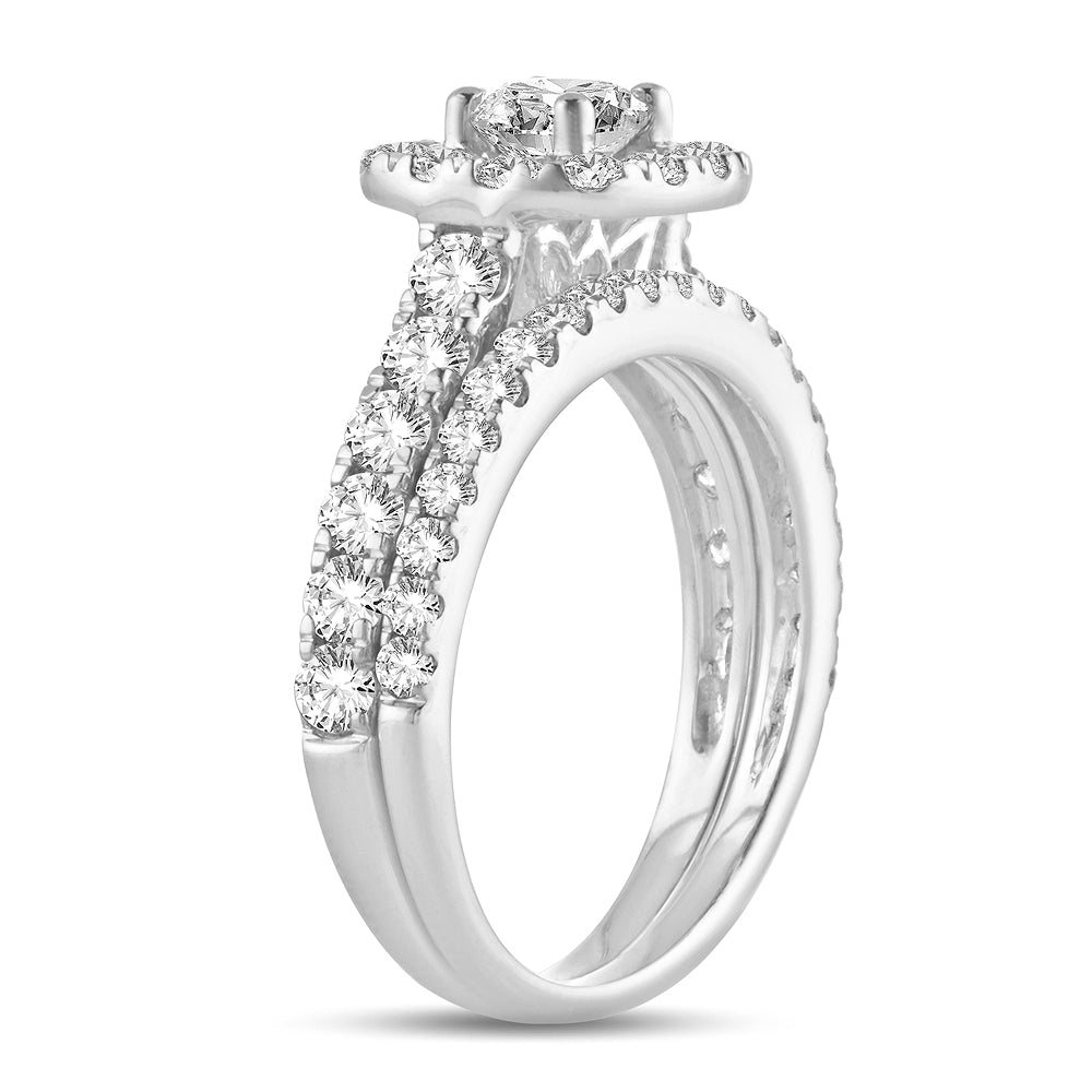 Brilliant 14k White Gold Lab Diamond Bridal Ring (2.00 CT)