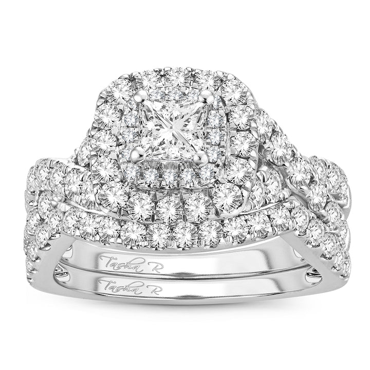 Brilliant 14k White Gold 2CT Lab Diamond Bridal Ring
