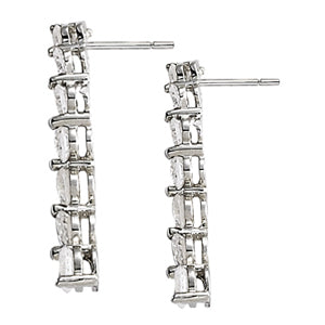 Platinum White Diamond Journey Earrings