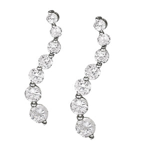 18K White Gold Lab Diamond Journey Earrings