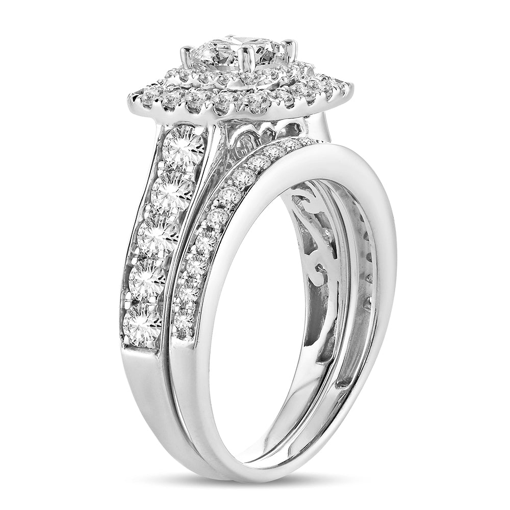 14K White Gold 2.02CT Lab Diamond Bridal Ring
