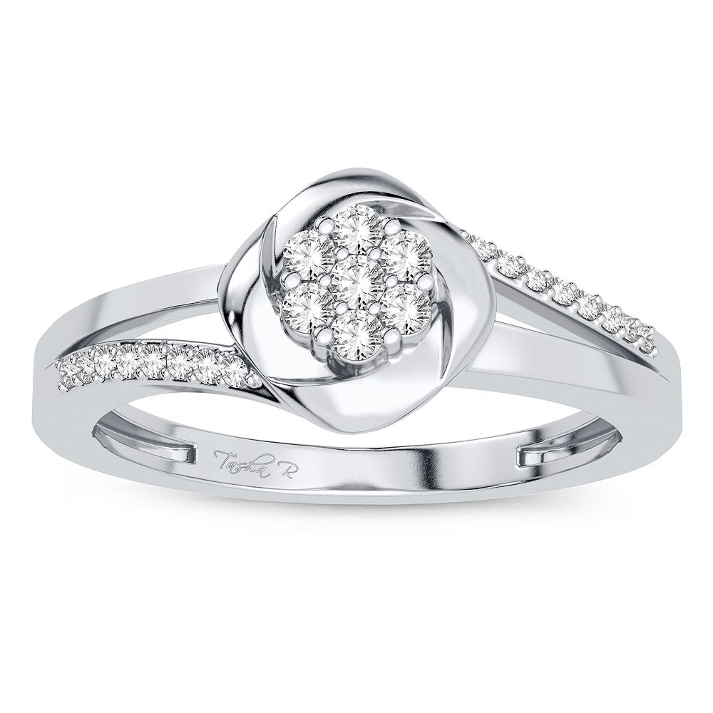 Romantic 14K Rose Gold Lab Diamond Promise Ring (0.16CT)