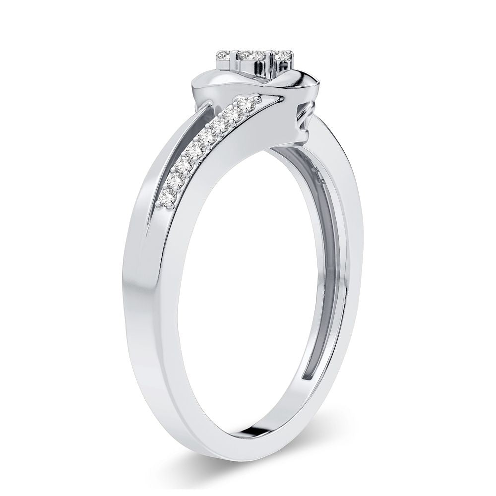 Romantic 14K Rose Gold Lab Diamond Promise Ring (0.16CT)