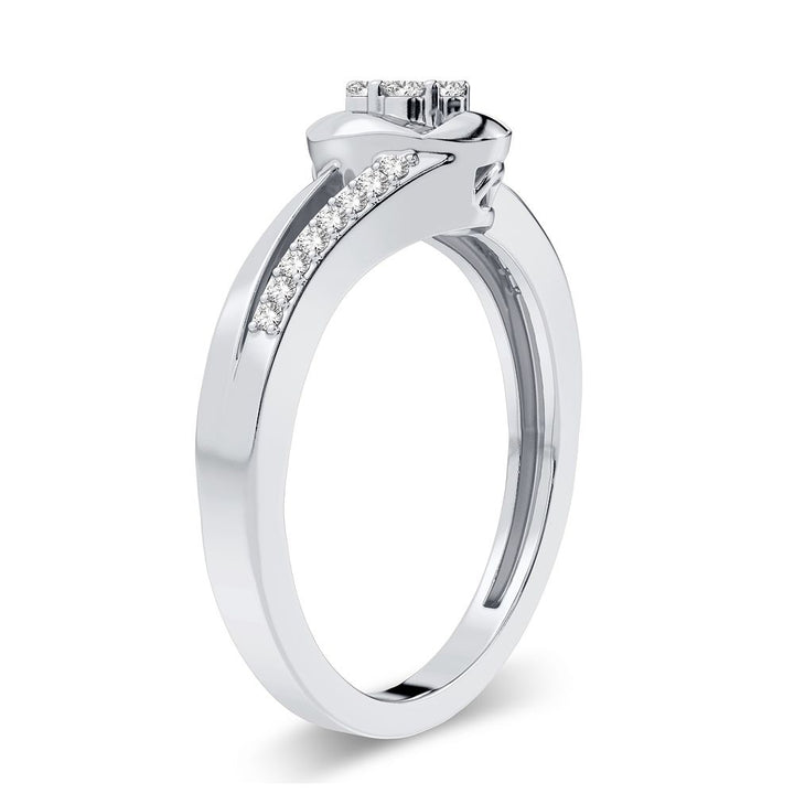 Romantic 14K Rose Gold Lab Diamond Promise Ring (0.16CT)