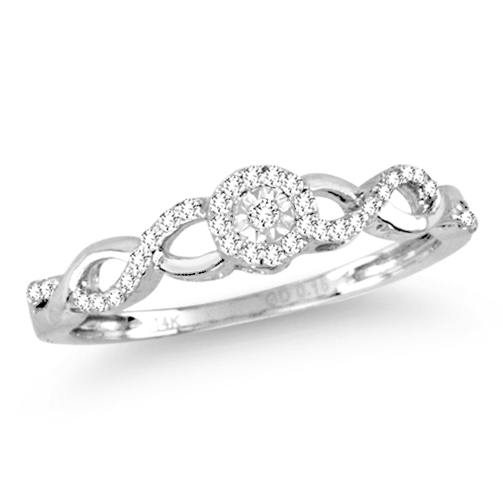 14k White Gold Lab Diamond Promise Ring - Loves Whisper
