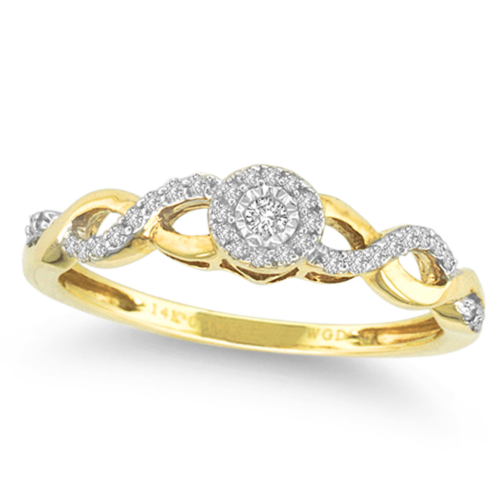 14K Yellow Gold Lab-Grown Diamond Promise Ring (0.16CT)