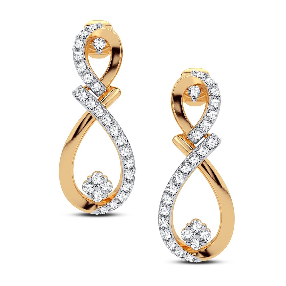 14k Yellow Gold Lab Diamond Stud Earrings for Women