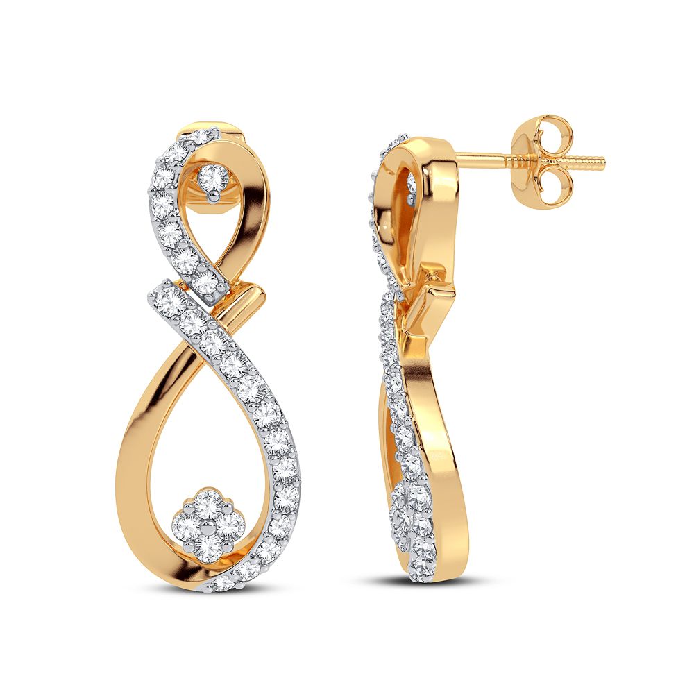 14k Yellow Gold Lab Diamond Stud Earrings for Women