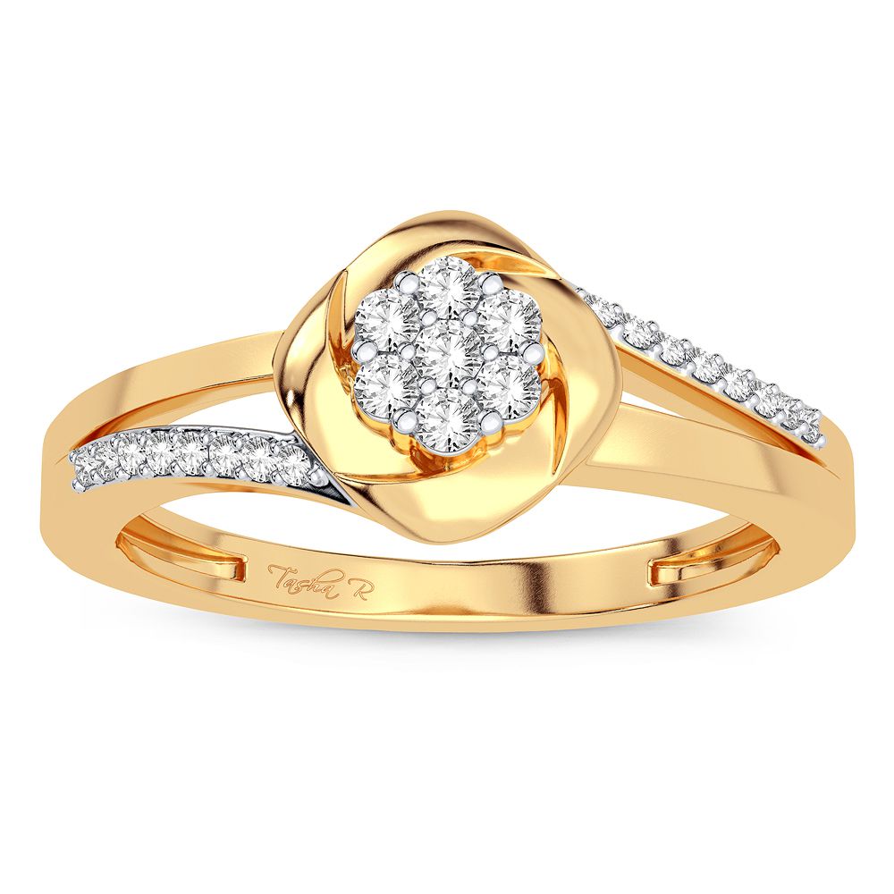 14K Yellow Gold Lab Diamond Promise Ring - 0.16CT Elegance