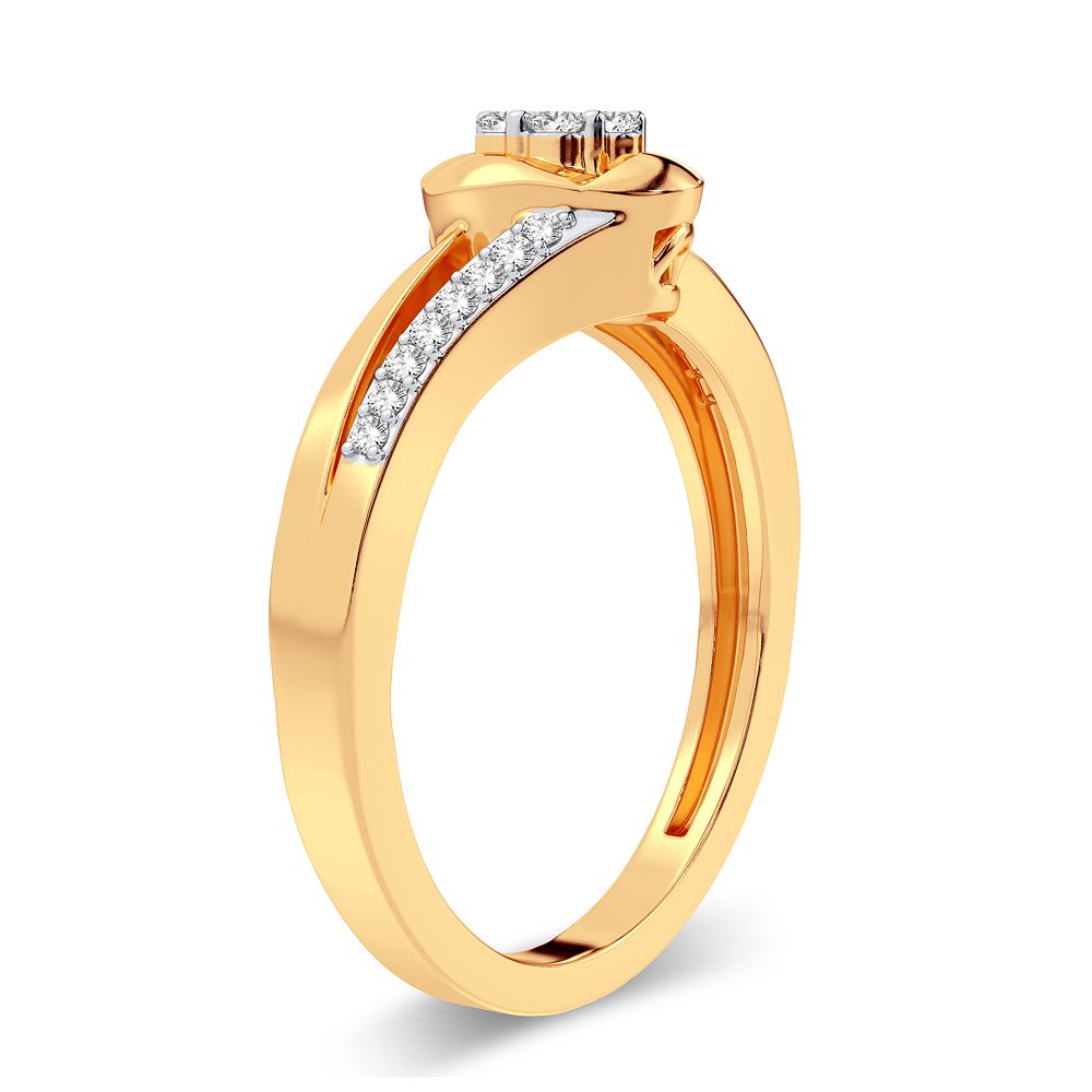 14K Yellow Gold Lab Diamond Promise Ring - 0.16CT Elegance