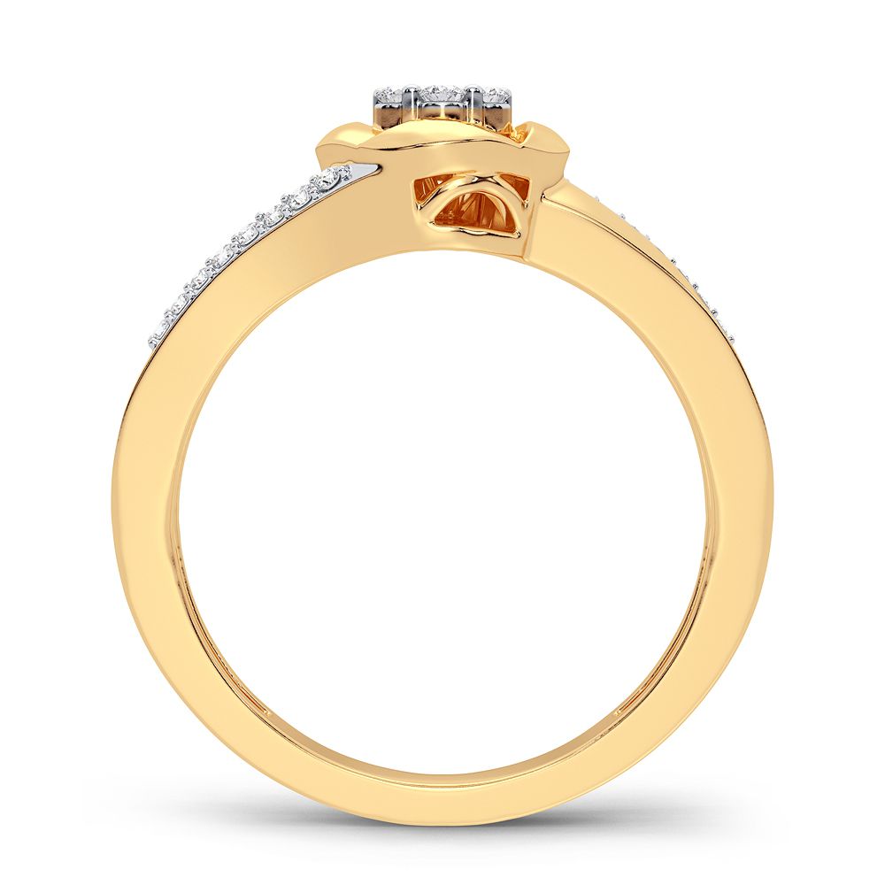 14K Yellow Gold Lab Diamond Promise Ring - 0.16CT Elegance