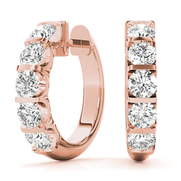 18K Rose Gold Lab Diamond Hoop Earrings