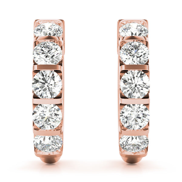 18K Rose Gold Lab Diamond Hoop Earrings