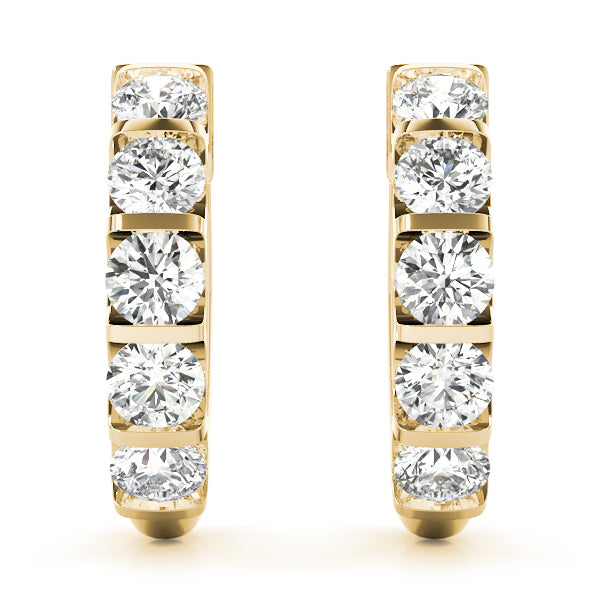 14K Yellow Gold Lab Diamond Hoop Earrings