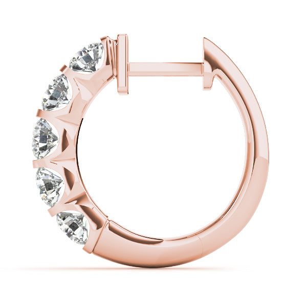 18K Rose Gold Lab Diamond Hoop Earrings