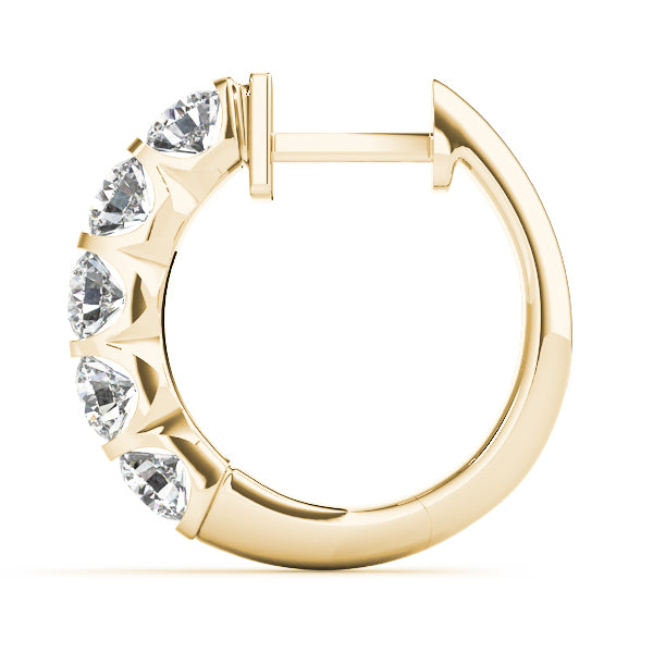 14K Yellow Gold Lab Diamond Hoop Earrings