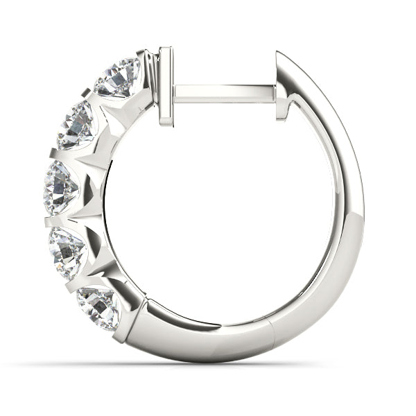 Lab Diamond Round Hoop Earrings