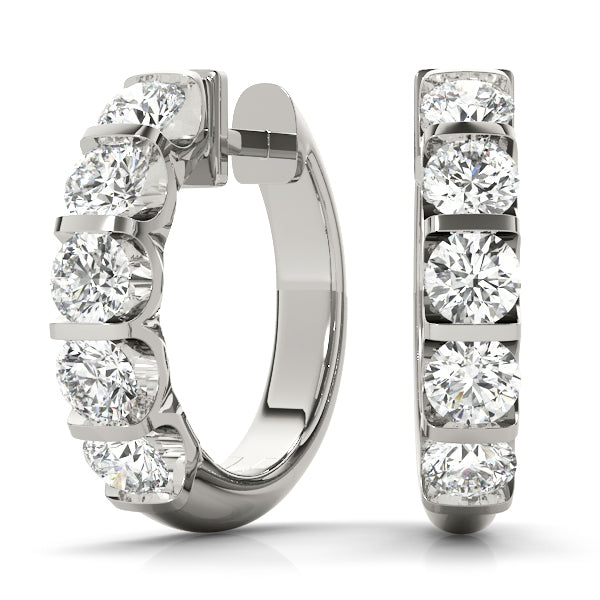White Gold Lab Diamond Hoop Earrings