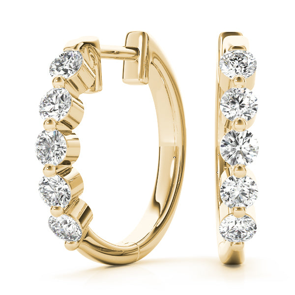 18K Yellow Gold Lab Diamond Hoop Earrings