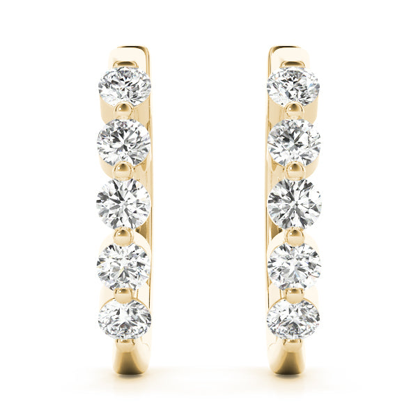 18K Yellow Gold Lab Diamond Hoop Earrings