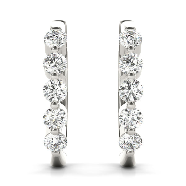 White Gold Lab Diamond Hoop Earrings