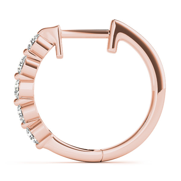 14K Rose Gold Lab Diamond Hoop Earrings