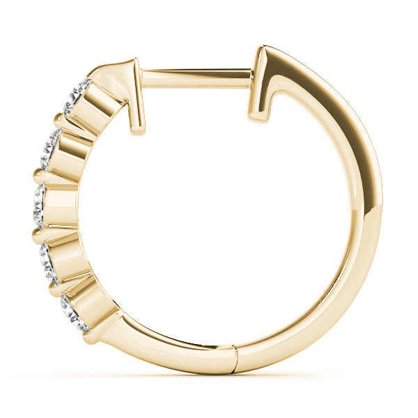 18K Yellow Gold Lab Diamond Hoop Earrings