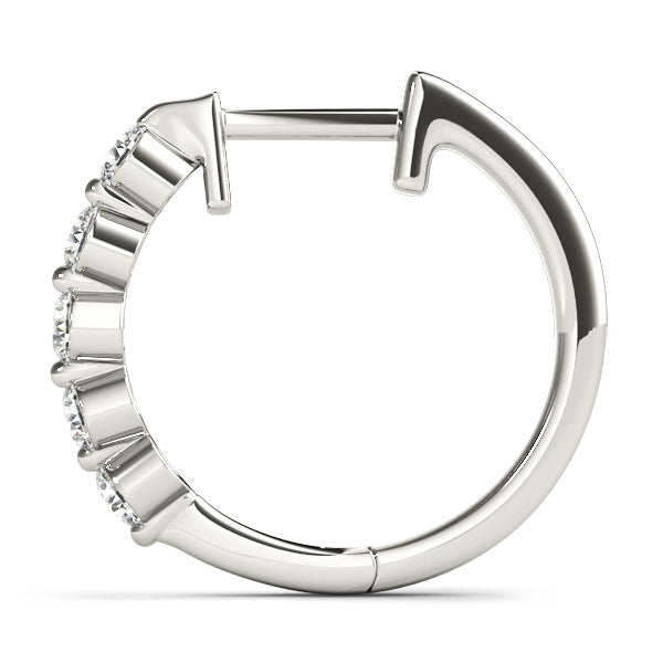 White Gold Lab Diamond Hoop Earrings