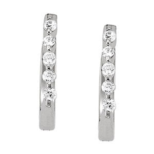 Platinum Diamond Fashion Hoop Earrings - 0.5 ctw