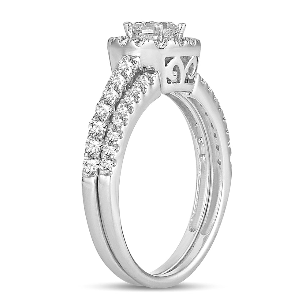 14k White Gold 1.00CT Lab Diamond Womens Engagement Ring