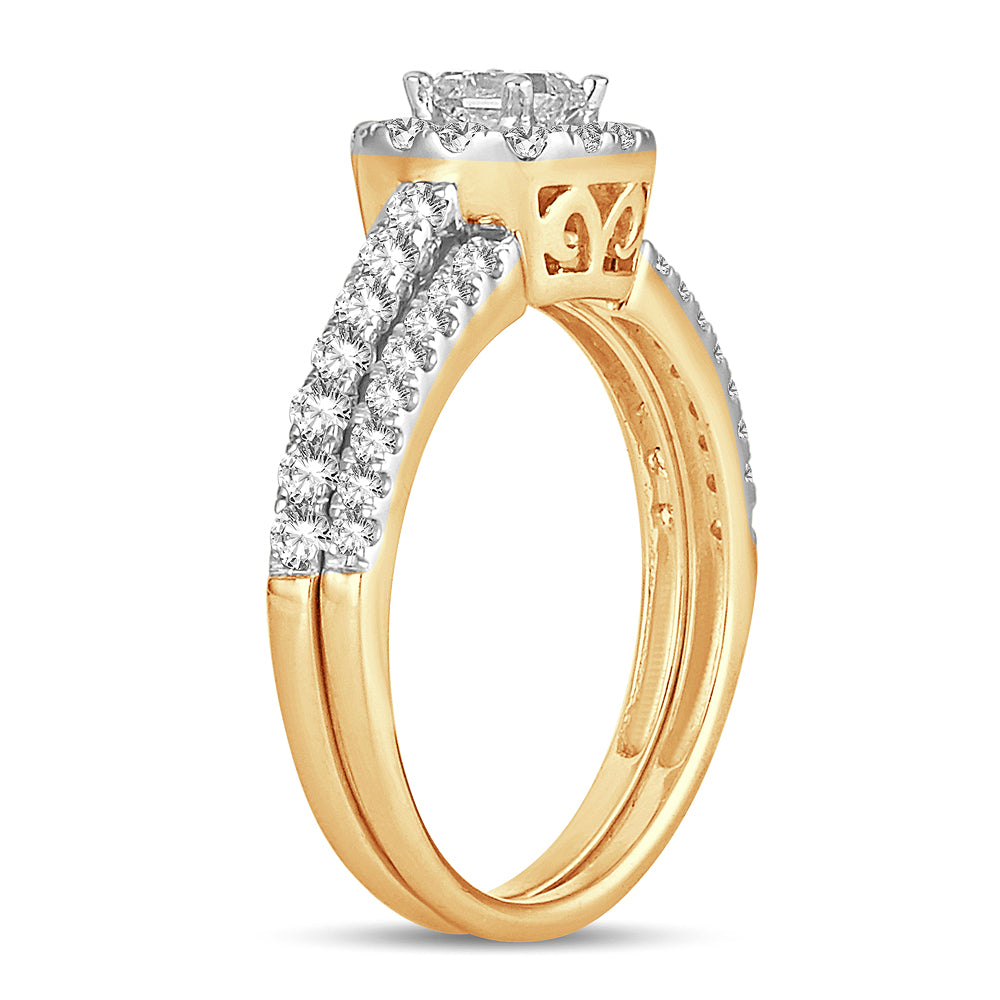Brilliant 14k Yellow Gold Lab Diamond Bridal Ring (1.00CT)