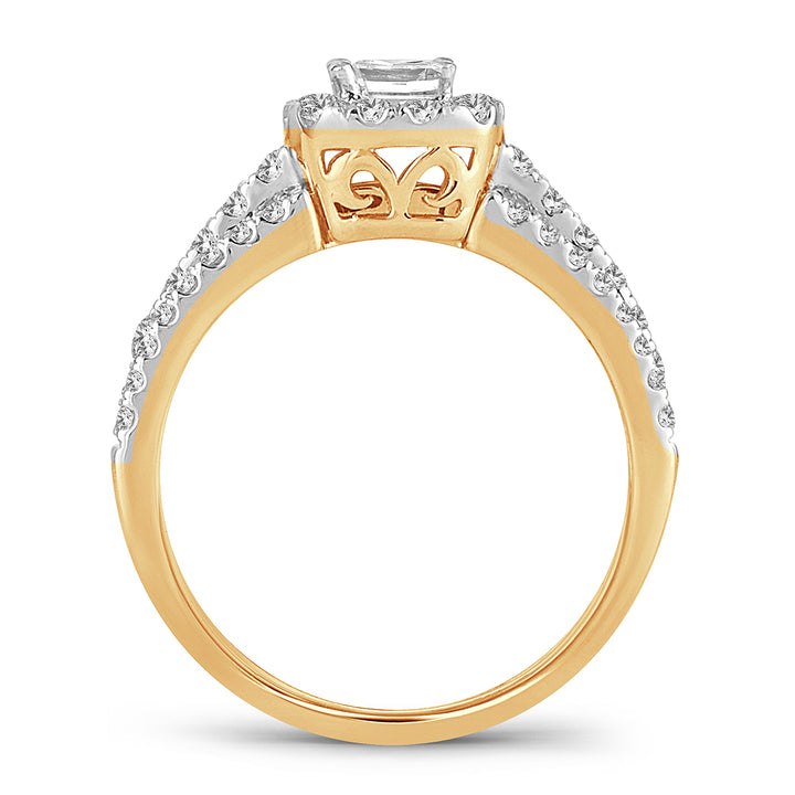 Brilliant 14k Yellow Gold Lab Diamond Bridal Ring (1.00CT)