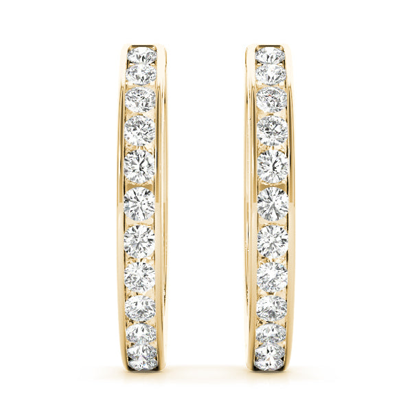 18K Yellow Gold Lab Diamond Hoop Earrings