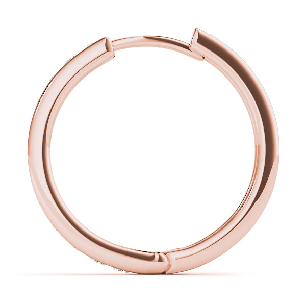 18K Rose Gold Lab Diamond Hoop Earrings