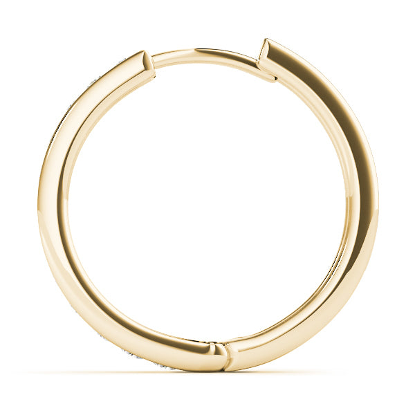 18K Yellow Gold Lab Diamond Hoop Earrings