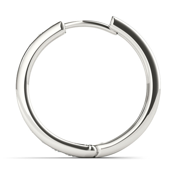 18K White Gold Lab Diamond Hoop Earrings