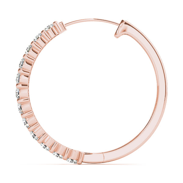 18K Rose Gold Lab Diamond Hoop Earrings