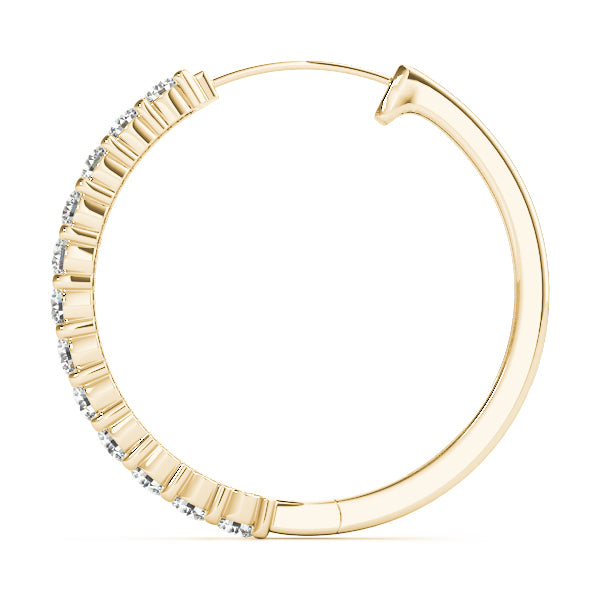 18K Yellow Gold Lab Diamond Hoop Earrings
