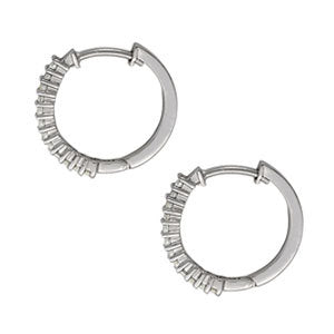 Round Diamond 12-Stone Hoop Earrings