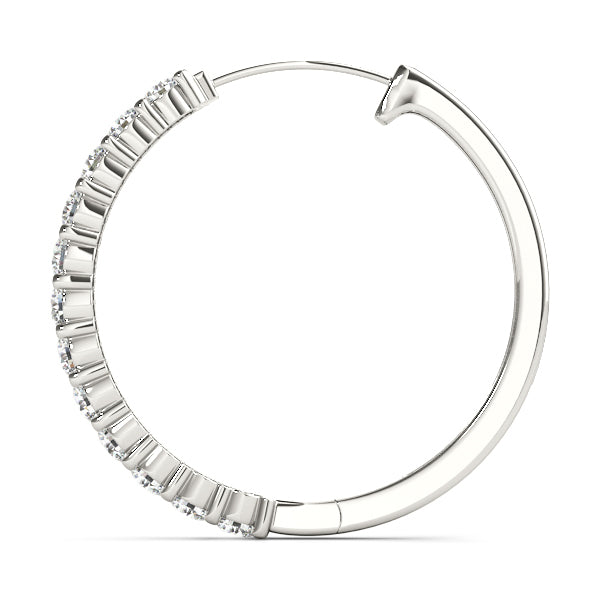 18K White Gold Lab Diamond Hoop Earrings